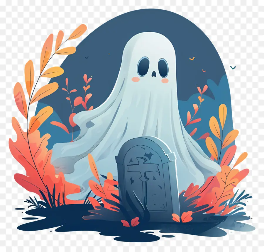 Lápide Fantasma De Halloween，Fantasma PNG