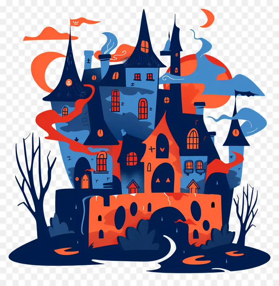 Castelo Assustador De Halloween，Castelo Assombrado PNG