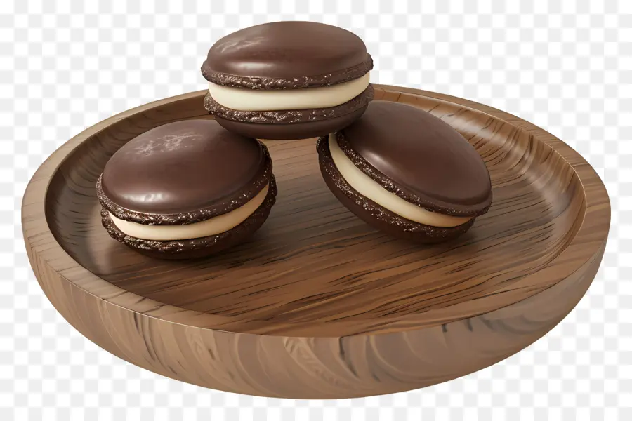 Macarons De Chocolate，Sobremesa PNG