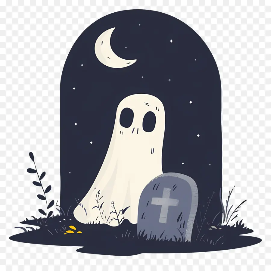 Lápide Fantasma De Halloween，Fantasma PNG