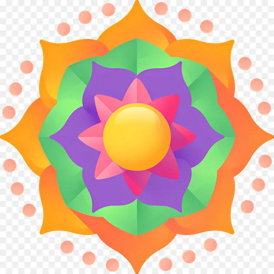 Mandala，Mandala Colorida PNG