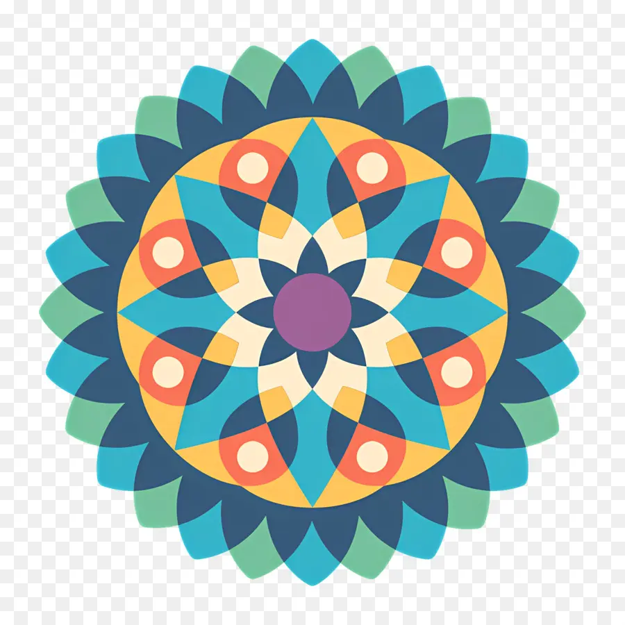 Mandala，Mandala Colorida PNG