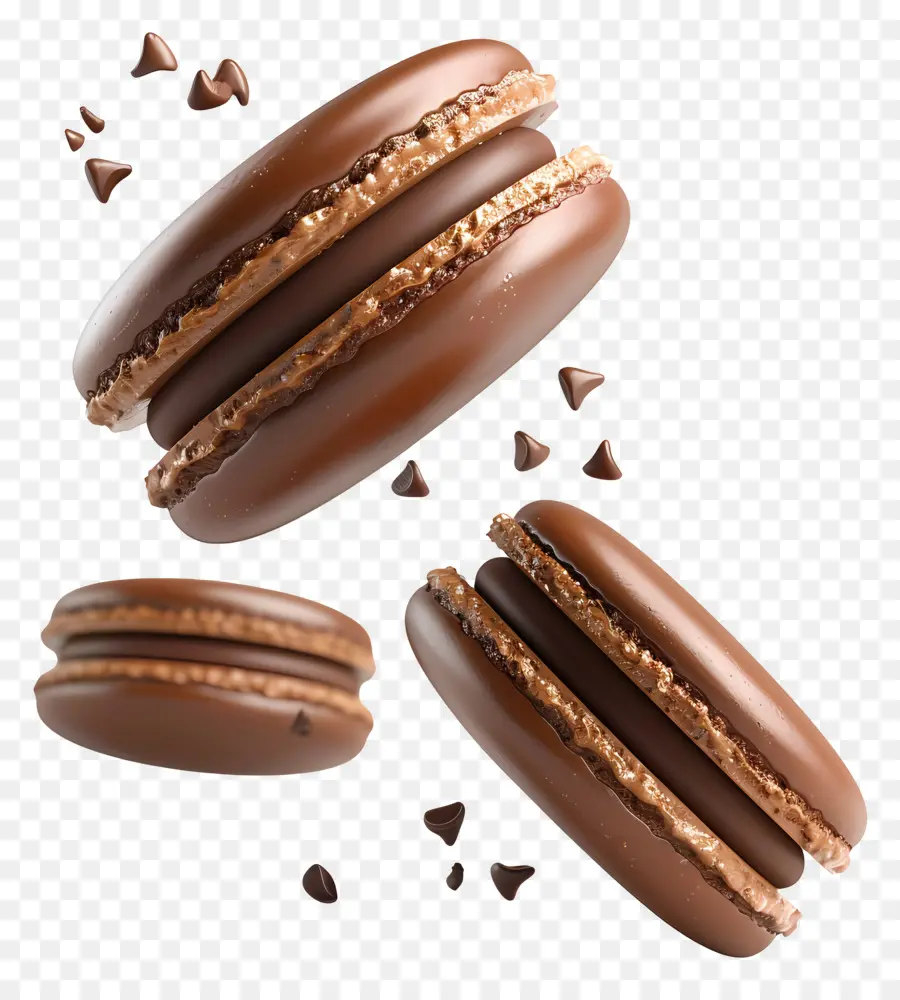 Macarons De Chocolate，Biscoitos PNG