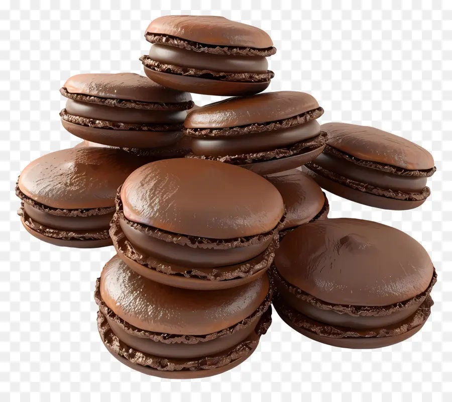 Macarons De Chocolate，Sobremesa PNG