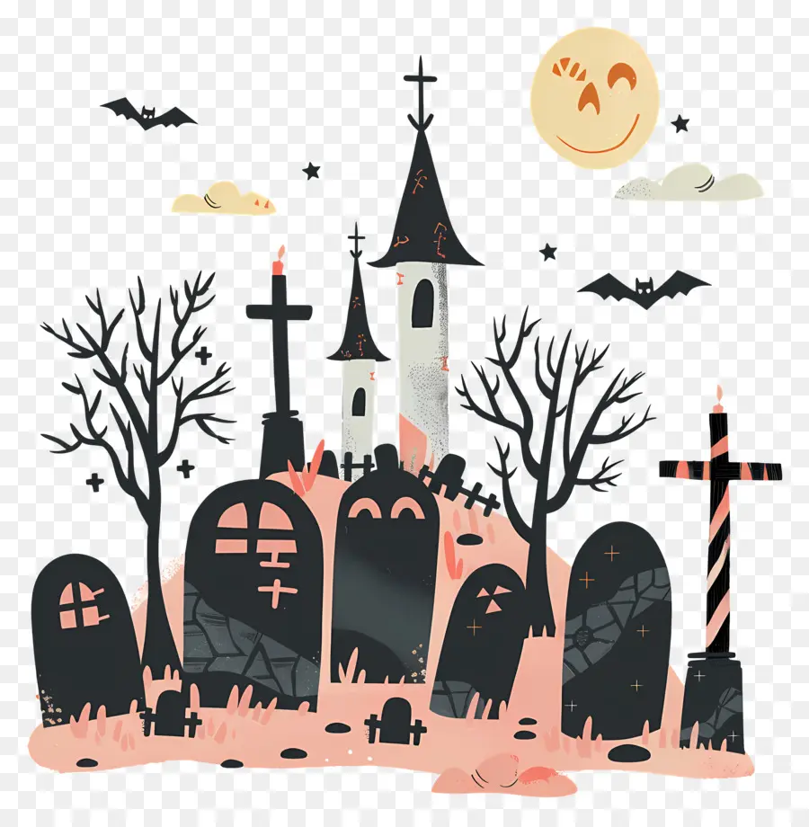 Cemitério De Halloween，Casa Assombrada PNG