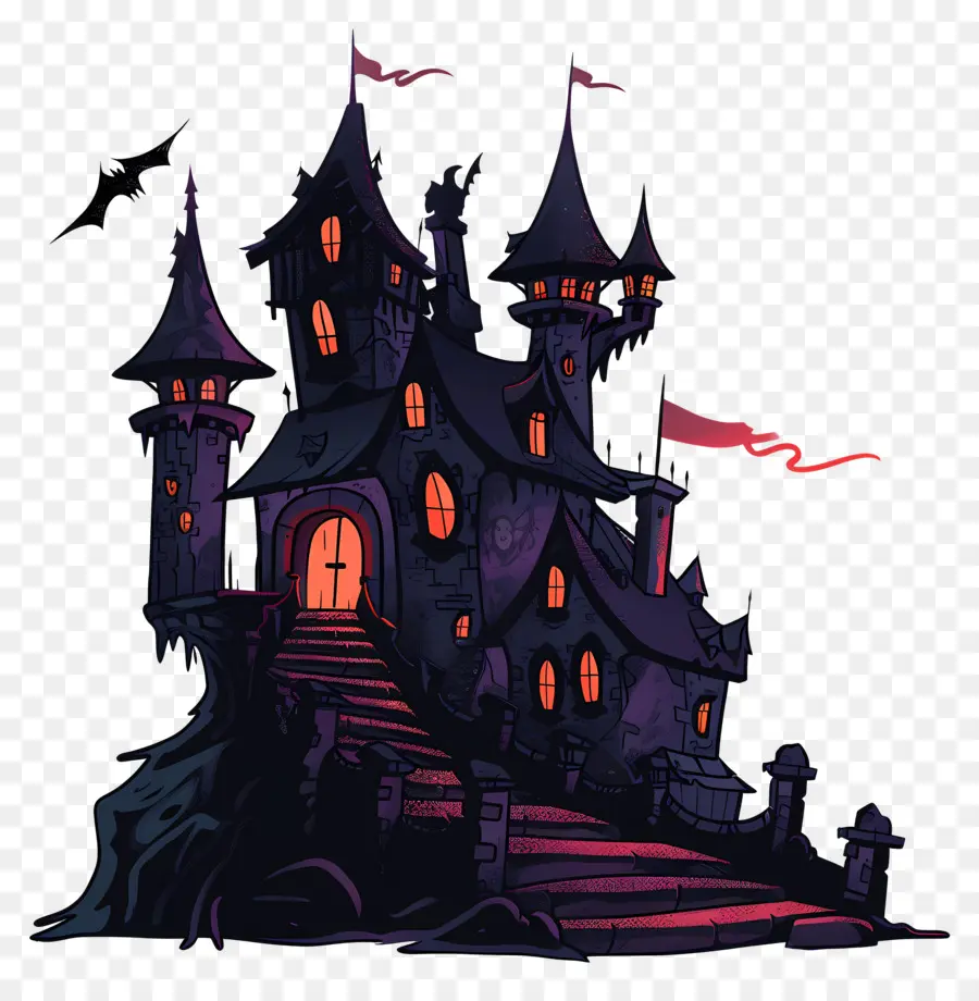 Castelo Assustador De Halloween，Casa Assombrada PNG