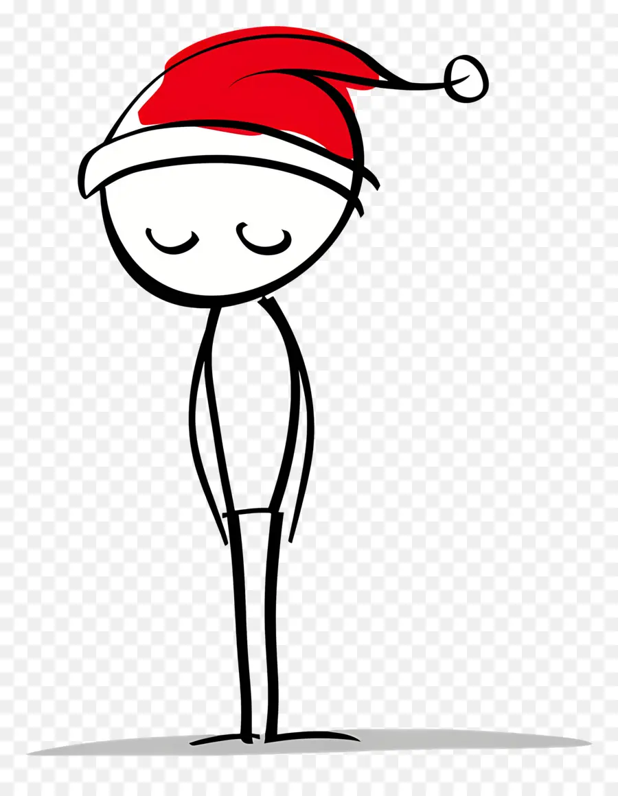 Boneco De Natal，Boneco Palito Com Chapéu De Papai Noel PNG