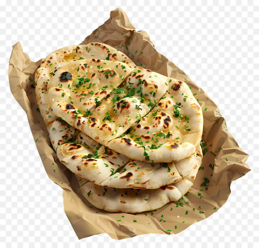 Pão Naan，Alho Naan PNG