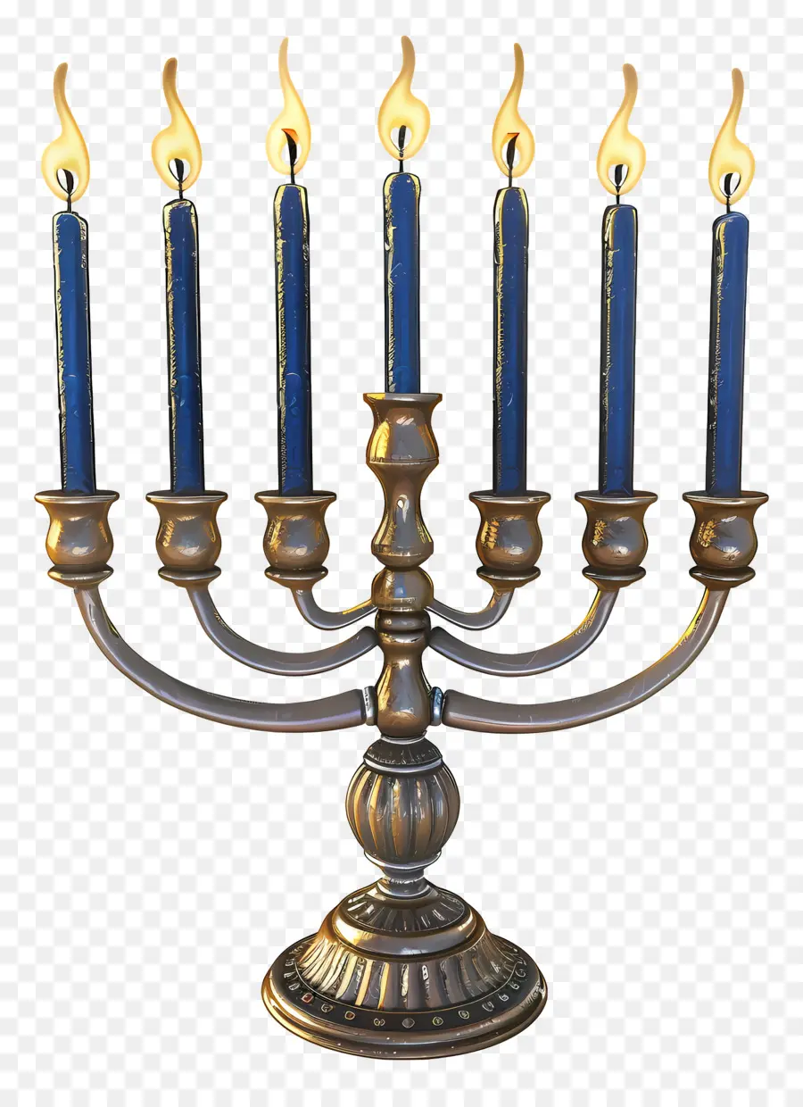 Menorá De Hanukkah，Menorá Com Velas PNG