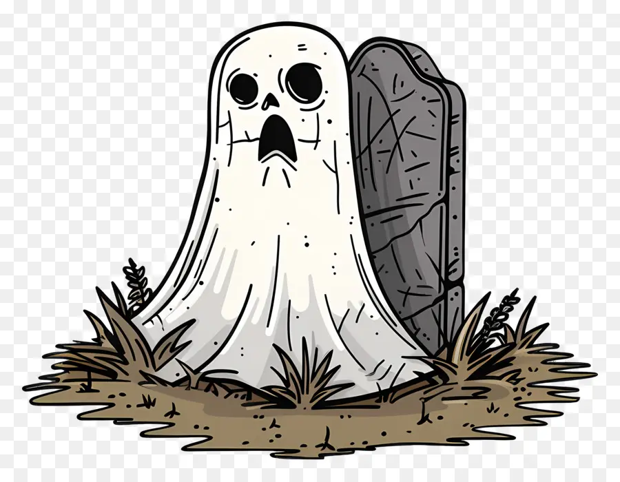 Lápide Fantasma De Halloween，Fantasma E Lápide PNG