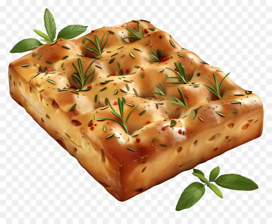 Pão Focaccia，Ervas PNG