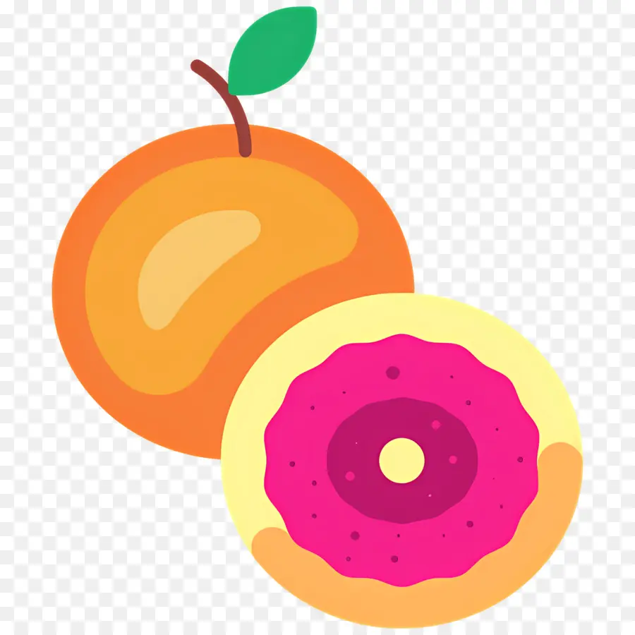 Toranja，Laranja E Donut PNG