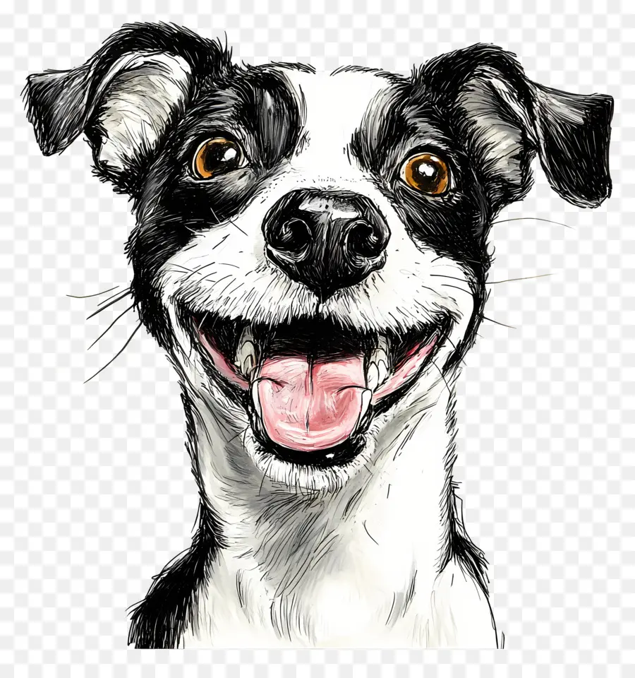 Feliz，Esboço De Cachorro PNG