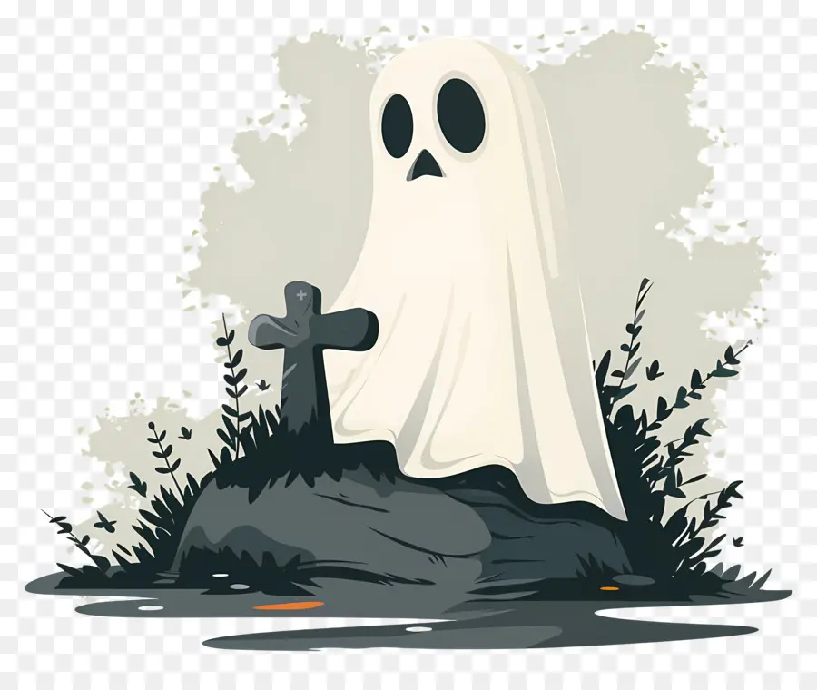 Lápide Fantasma De Halloween，Fantasma PNG