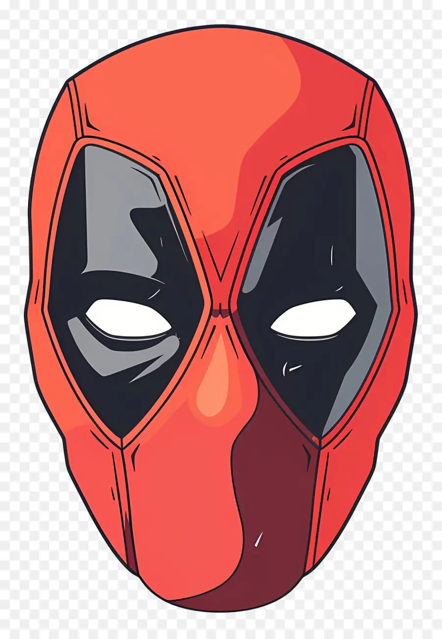 Cara De Deadpool De Desenho Animado，Máscara Vermelha PNG