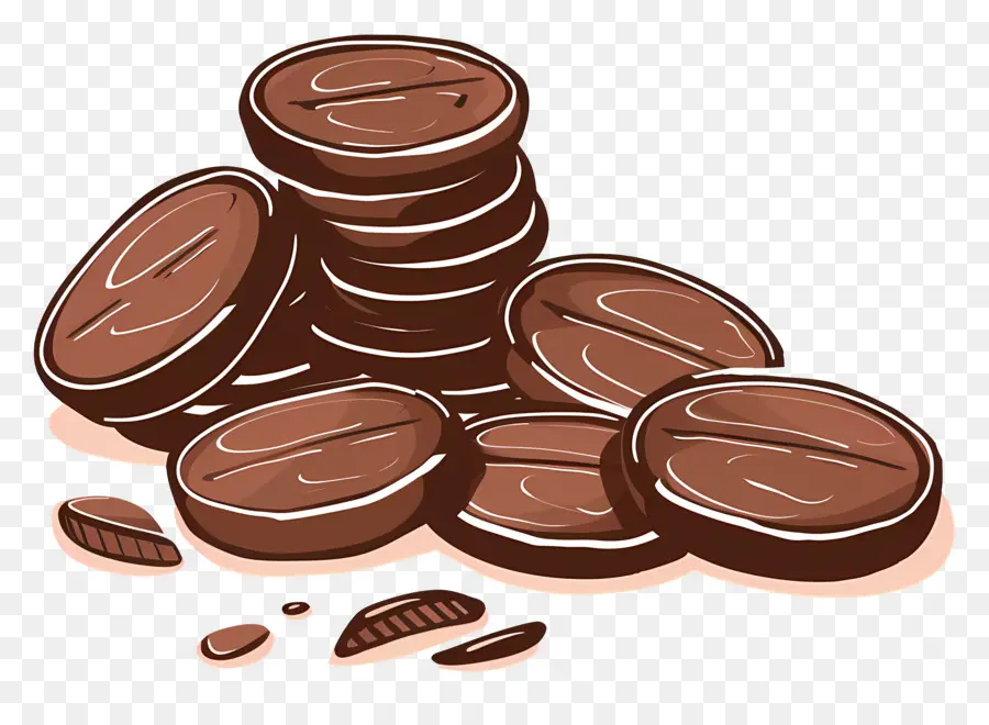 Moedas De Chocolate，Doce PNG