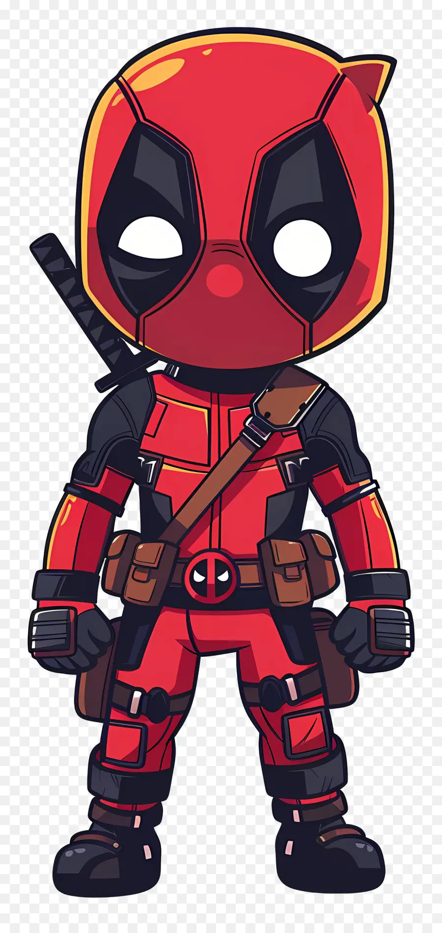 Deadpool Animado，Personagem Vermelho E Preto PNG