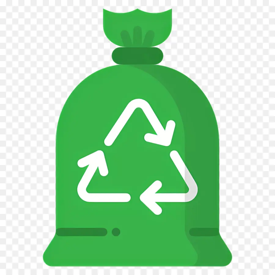 Saco De Reciclagem，Verde PNG