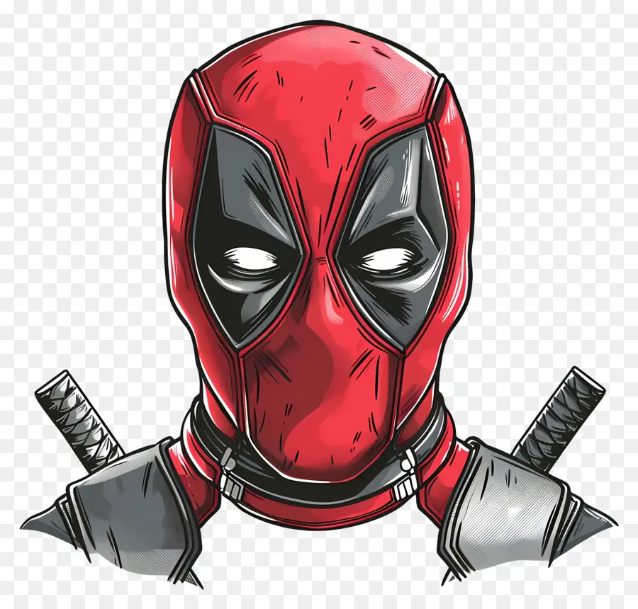 Cara De Deadpool De Desenho Animado，Máscara De Super Herói PNG