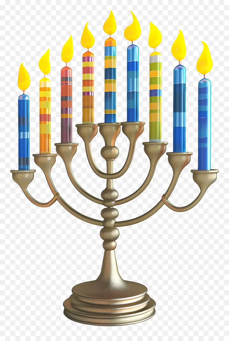 Menorá De Hanukkah，Menorá Com Velas PNG