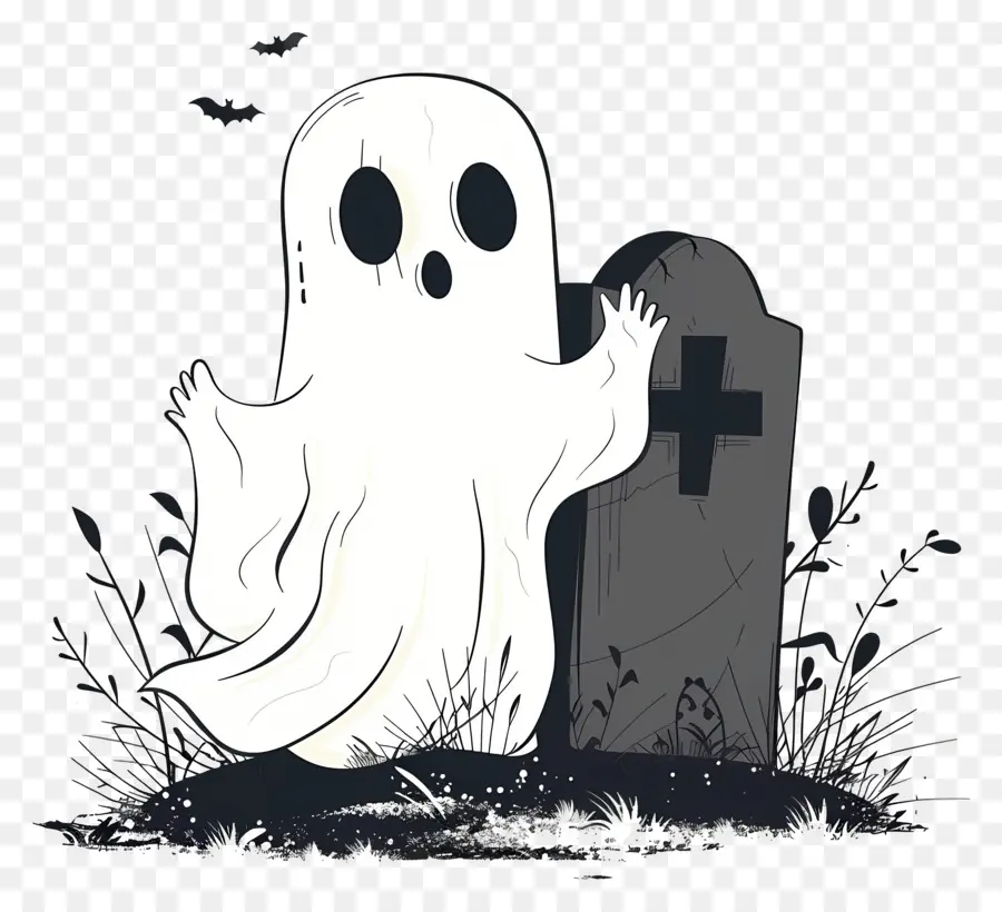 Lápide Fantasma De Halloween，Fantasma PNG