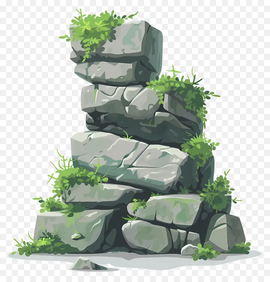 Pedra Musgo，Parede De Pedra PNG