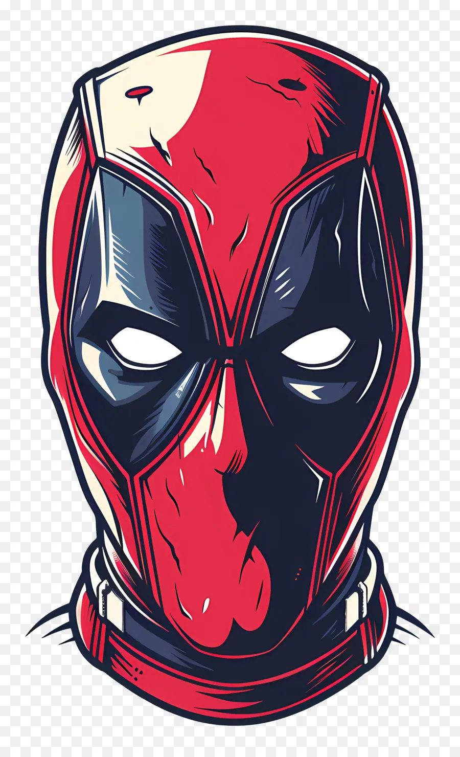 Cara De Deadpool De Desenho Animado，Máscara Vermelha E Preta PNG