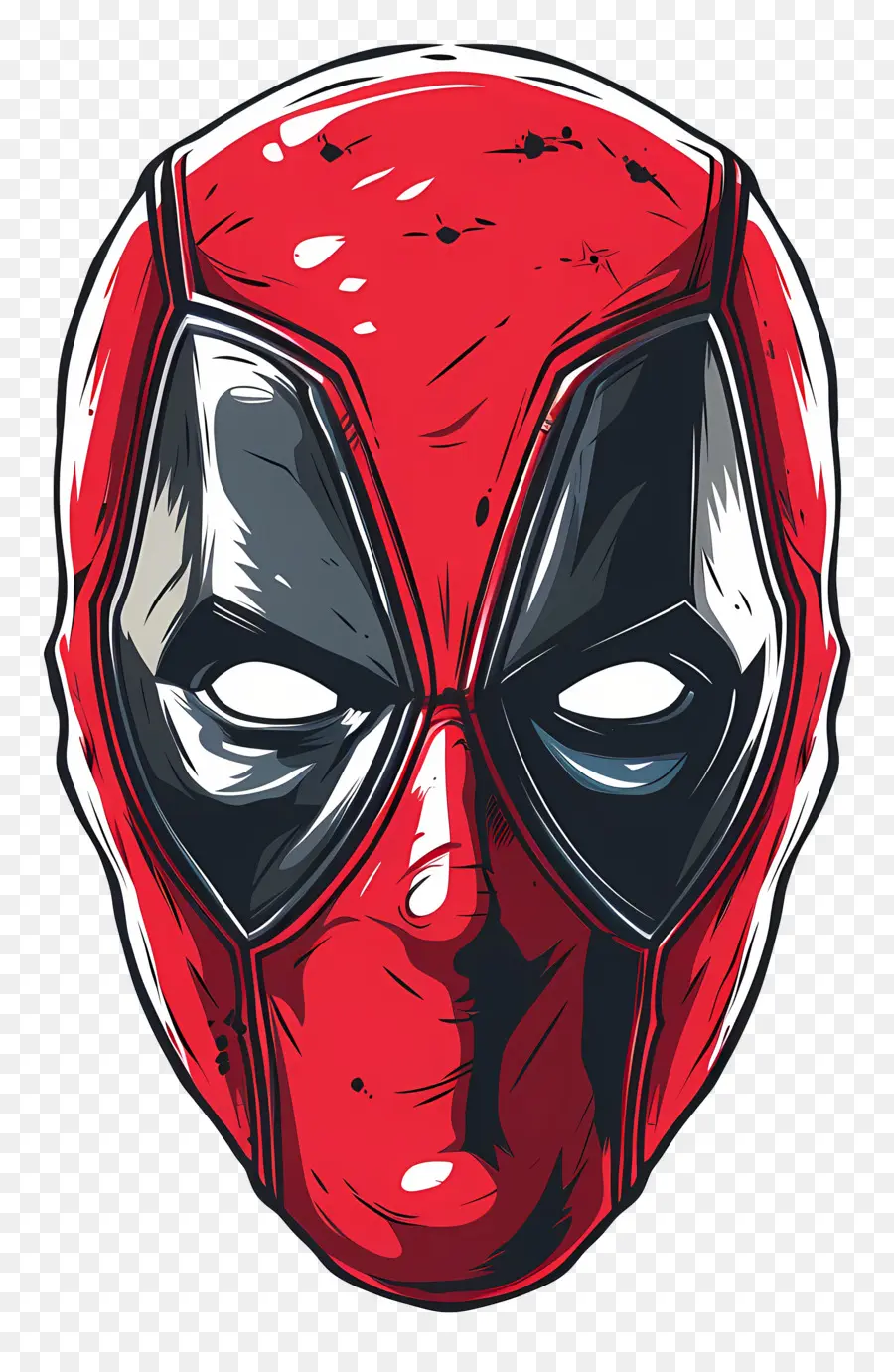 Cara De Deadpool De Desenho Animado，Máscara Vermelha PNG