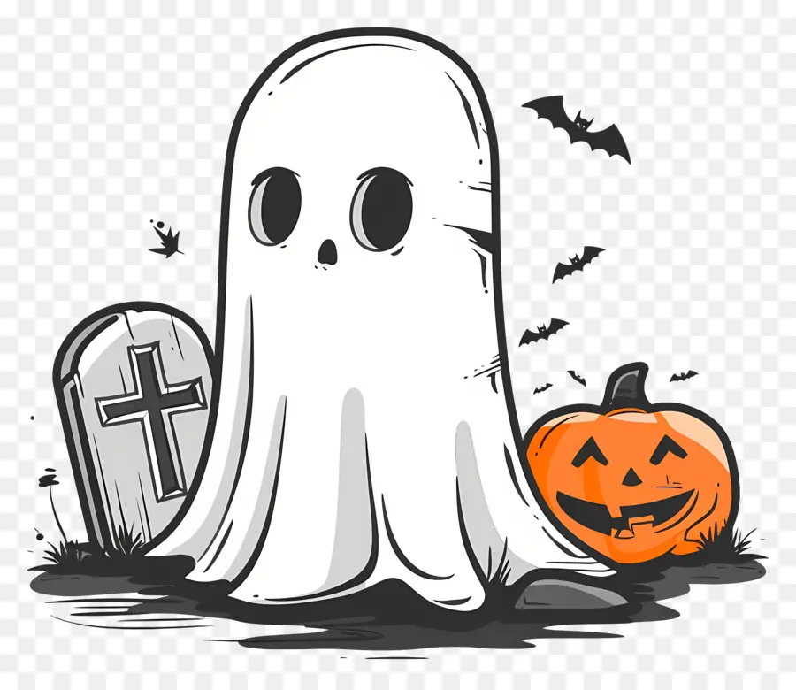 Lápide Fantasma De Halloween，Fantasma PNG