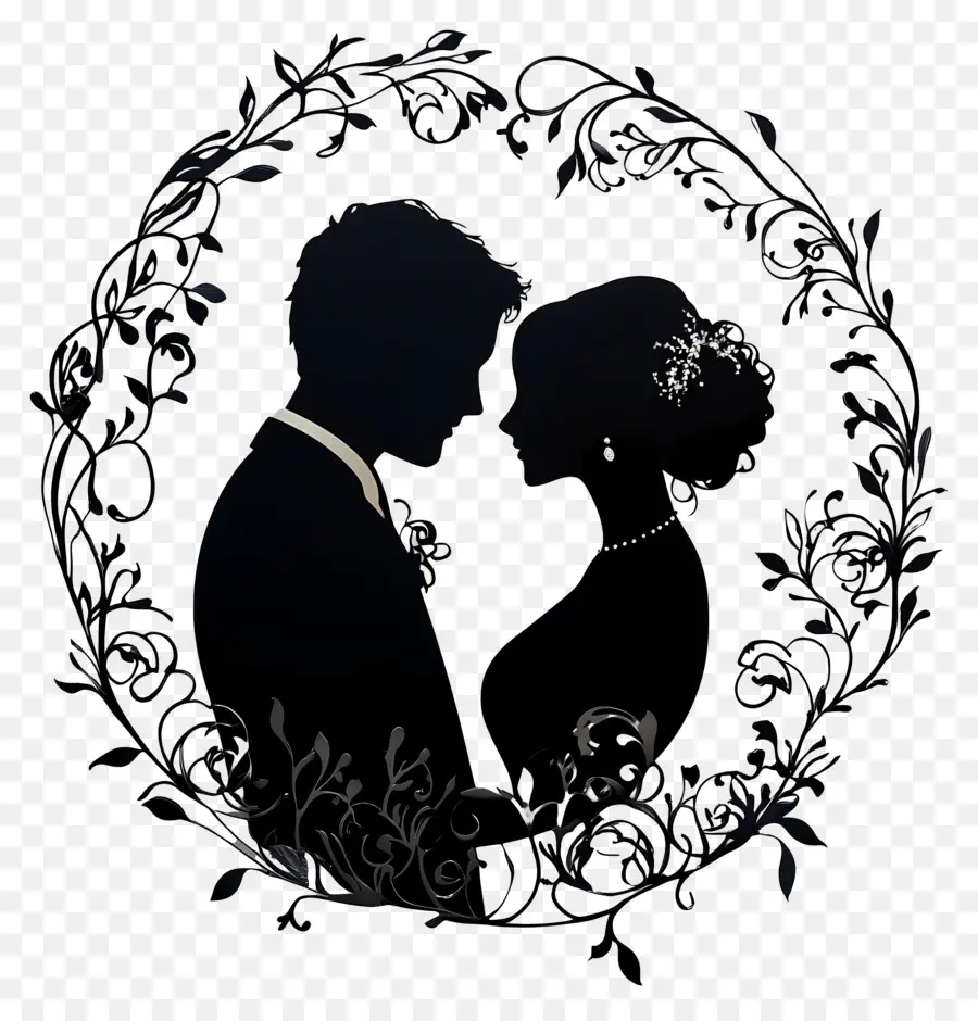 Silhueta De Casamento，Silhueta De Casal PNG