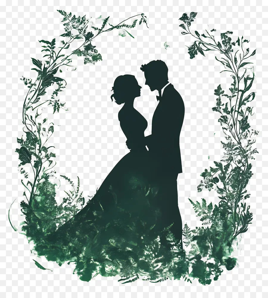 Silhueta De Casamento，Casal PNG