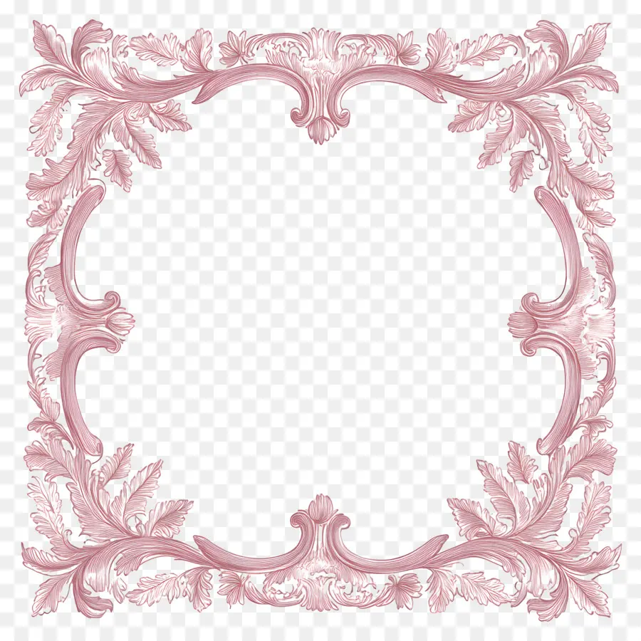 Moldura Simples Rosa，Quadro PNG