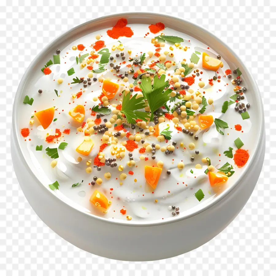 Boondi Raita Raita，Iogurte Com Enfeite PNG