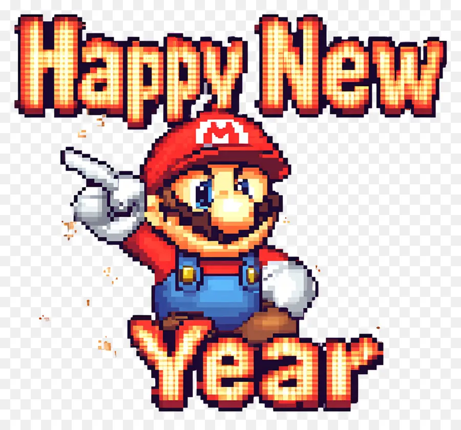 Feliz Ano Novo，Mário PNG