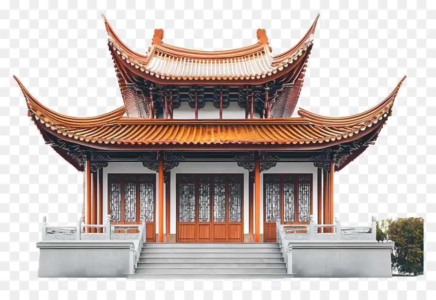 Templo Chinês，Edifício Tradicional PNG