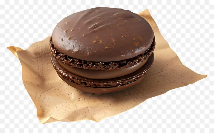 Macaron De Chocolate，Sobremesa PNG