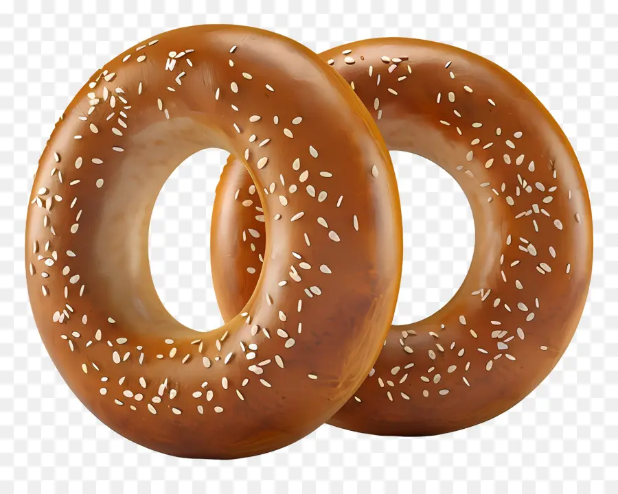 Pão Bagel，Bagels Com Gergelim PNG