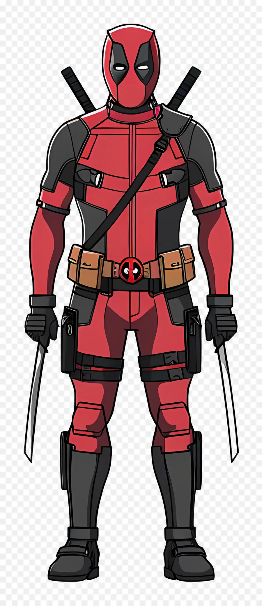 Deadpool Animado，Super Herói Vermelho E Preto PNG