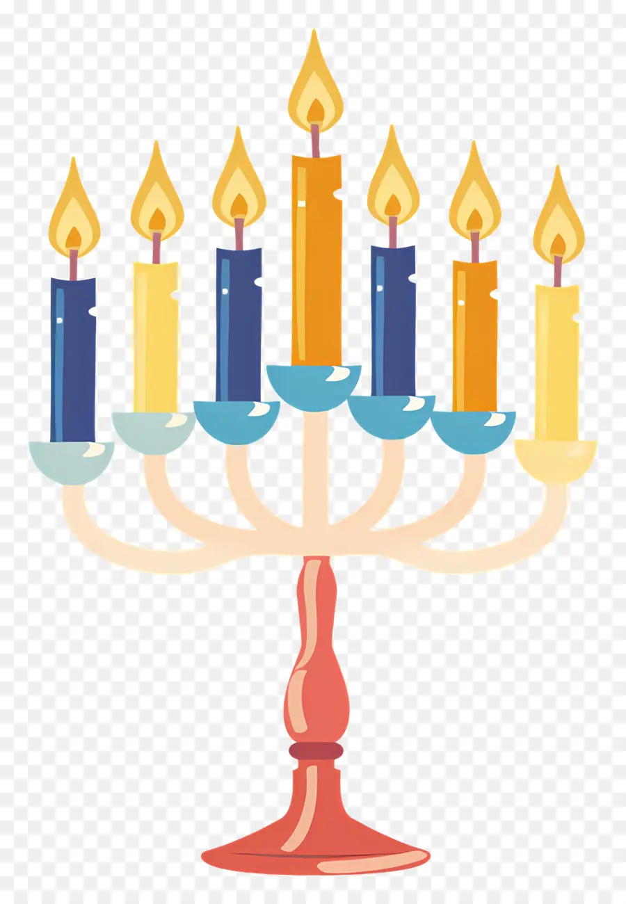 Menorá De Hanukkah，Menorá Com Velas PNG