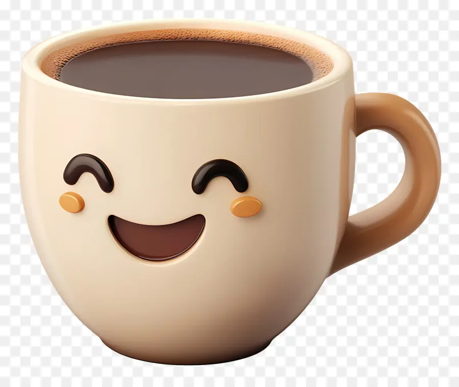 Café Animado，Copa Sorridente PNG