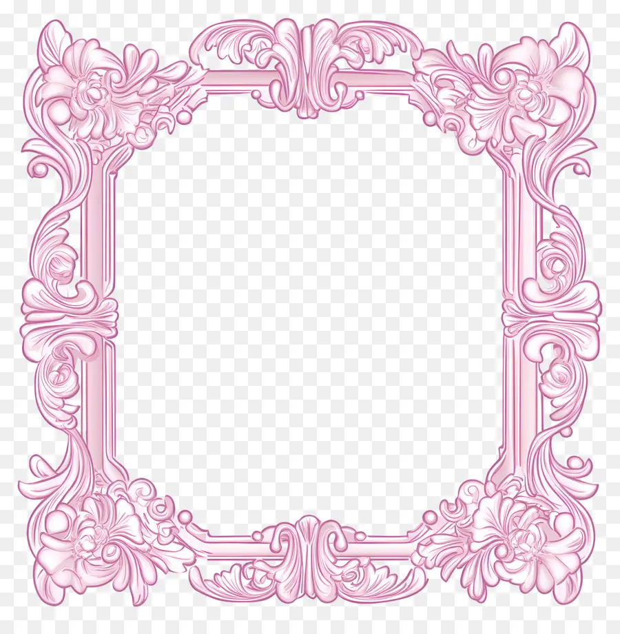 Moldura Simples Rosa，Quadro PNG