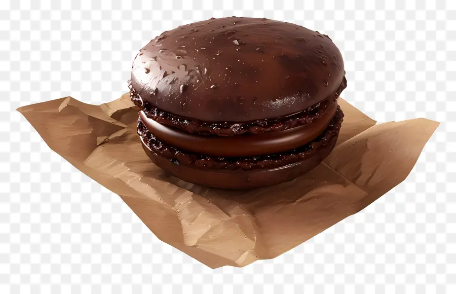 Macaron De Chocolate，Sobremesa PNG