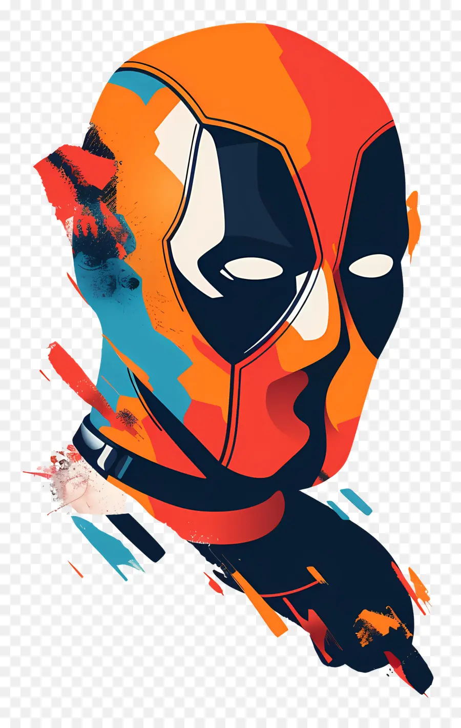 Cara De Deadpool De Desenho Animado，Máscara Colorida PNG