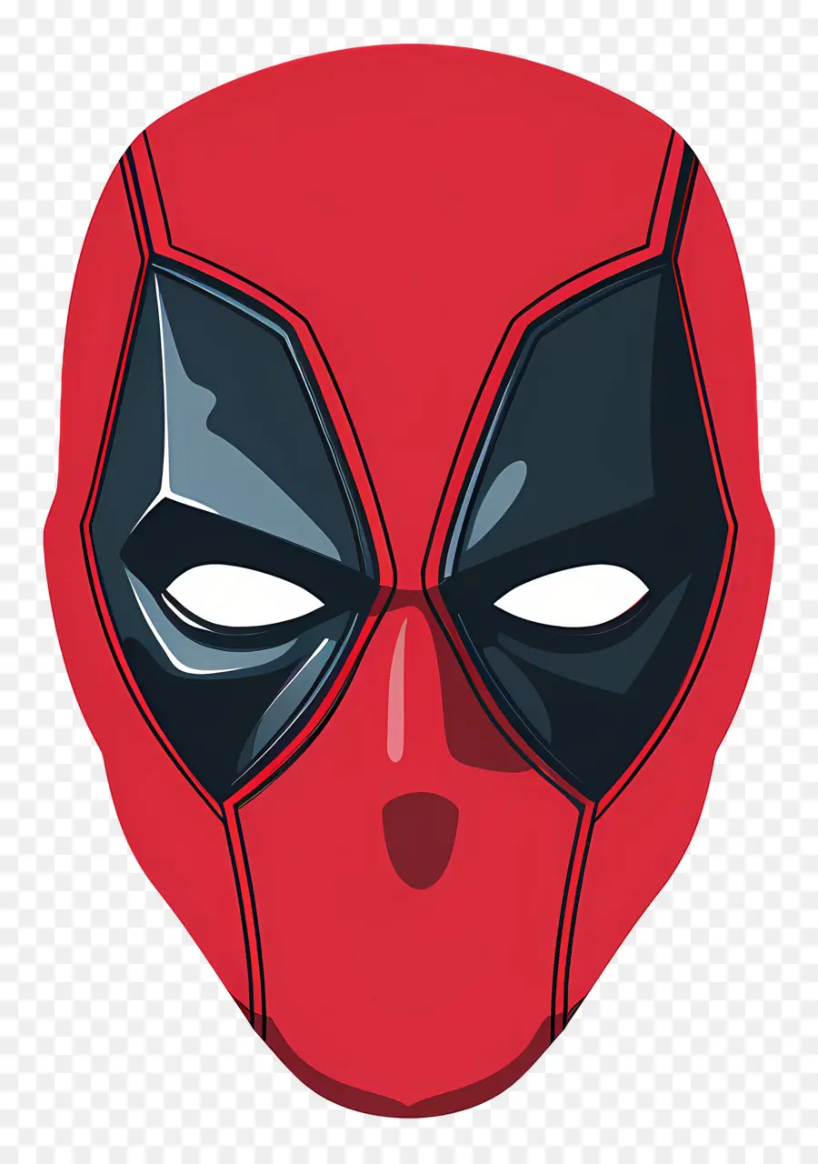 Cara De Deadpool De Desenho Animado，Máscara Vermelha PNG