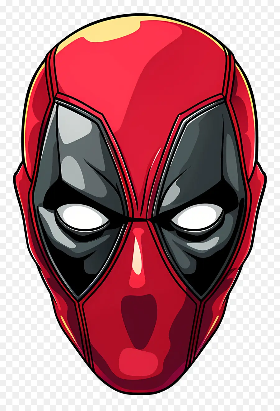 Cara De Deadpool De Desenho Animado，Máscara Vermelha E Preta PNG