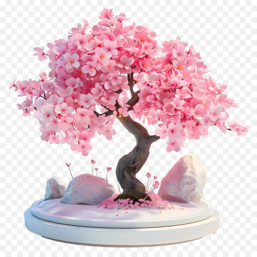 árvore Bonsai Rosa，Árvore De Flor De Cerejeira Rosa PNG