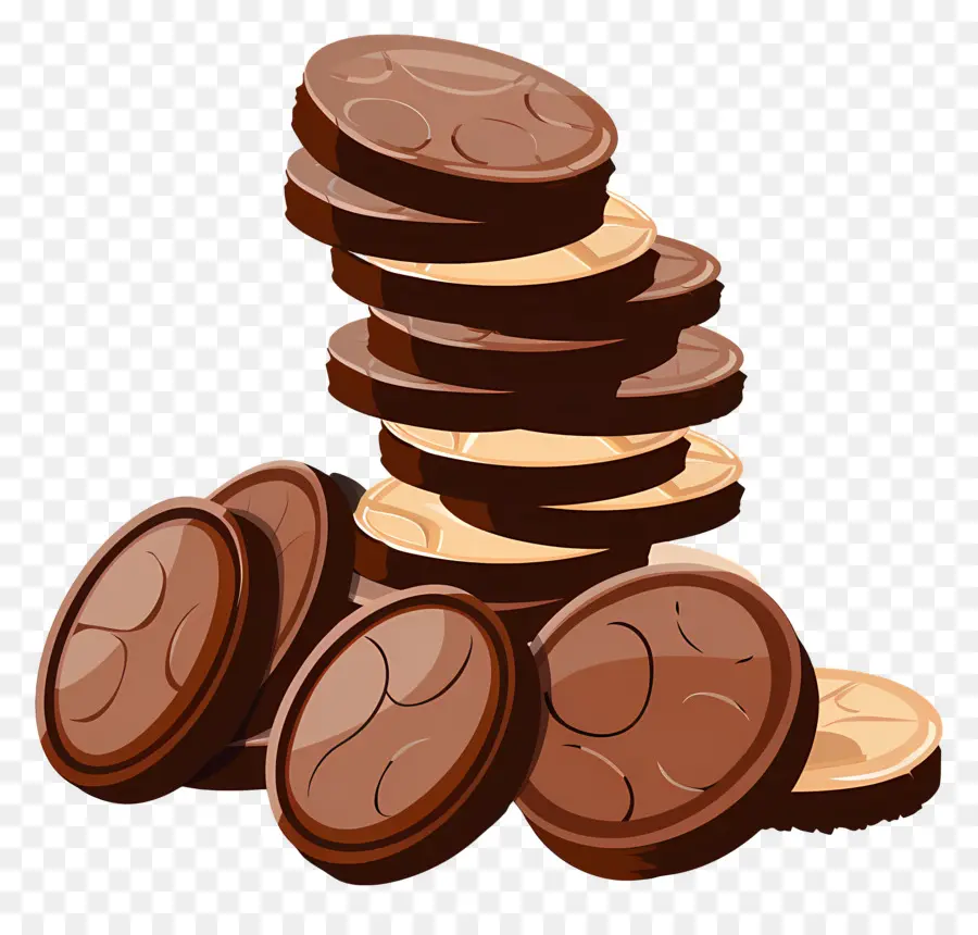 Moedas De Chocolate，Doce PNG