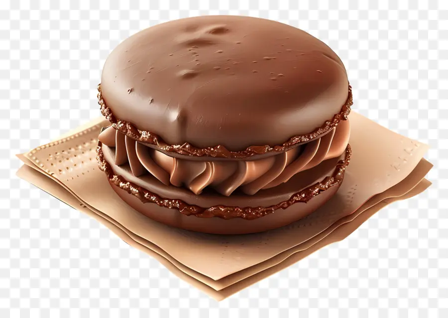 Macaron De Chocolate，Sobremesa PNG