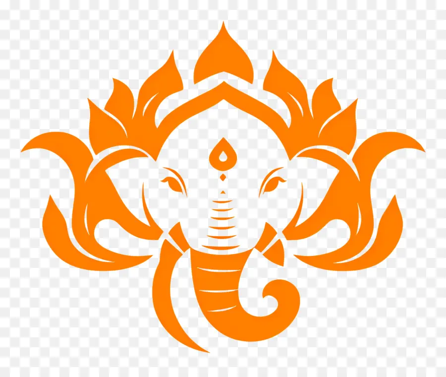 Ganpati，Ganesha Laranja PNG