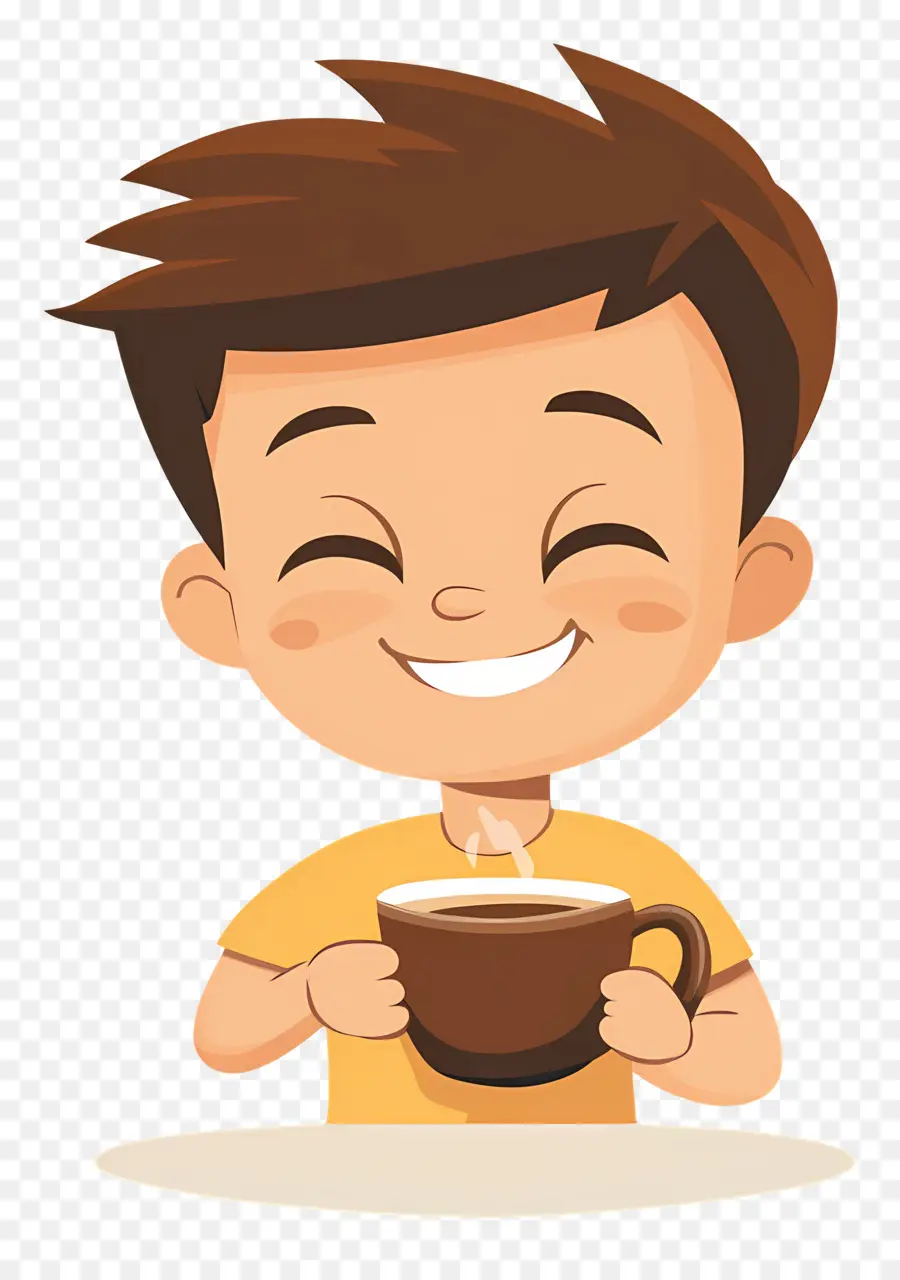 Bebendo Café，Garoto PNG